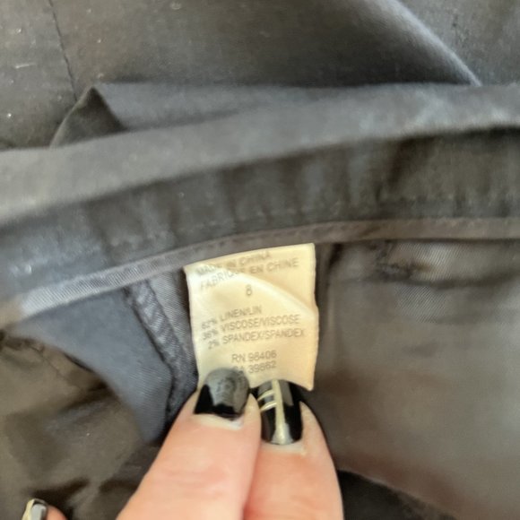 Theory Black Linen Pants - Picture 7 of 9